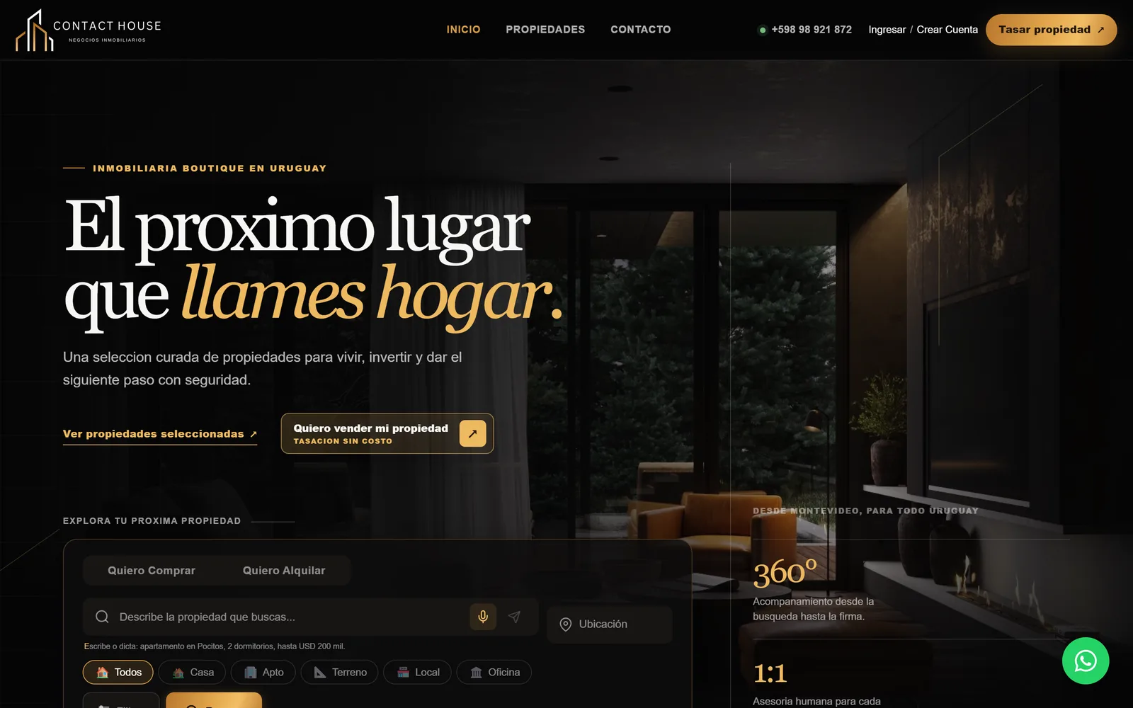 ContactHouse — site on desktop and mobile